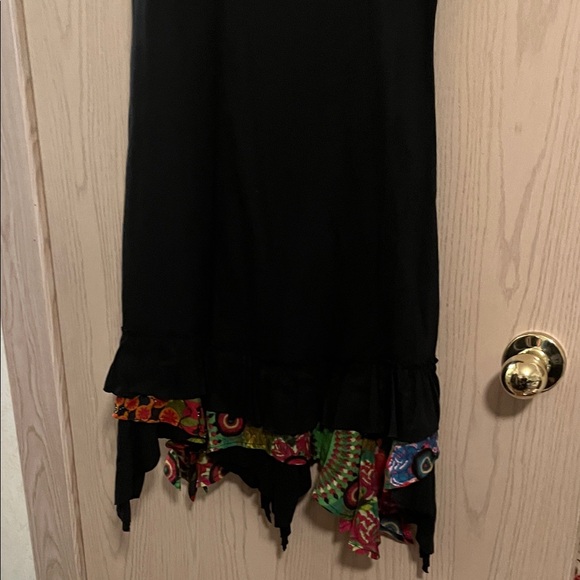 Bohemian Black Dress with Colorful Accents - Picture 9 of 10